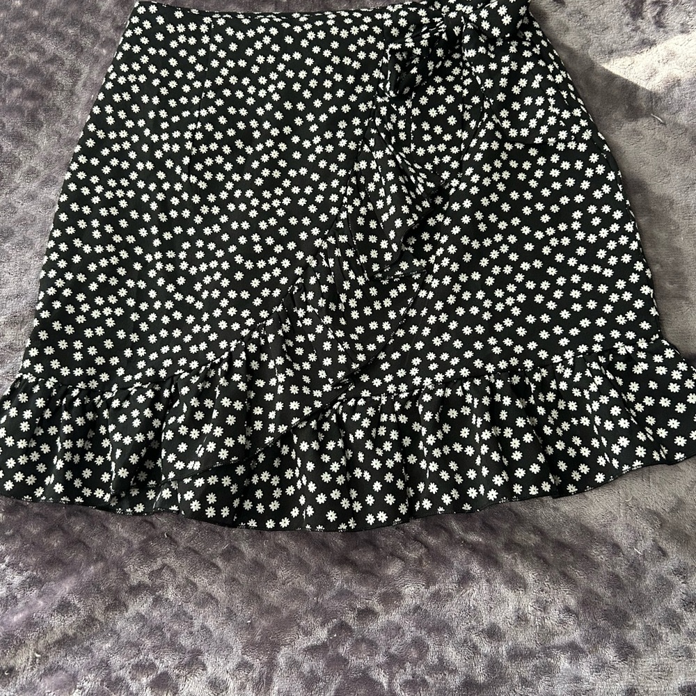 Elegant Asymmetrical Black and White Skirt